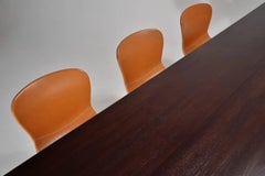 Set of Bespoke Table in Reclaimed Tinted Hardwood and Chairs, by P. Tendercool