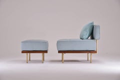 Bespoke Outdoor Lounge Chair and Ottoman, Reclaimed Hardwood by P. Tendercool