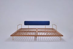 Bespoke Outdoor Lounge Bed in Brass and Reclaimed Hardwood, by P. Tendercool