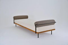 Bespoke Double Daybed Reclaimed Hardwood & Solid Brass by P. Tendercool (Indoor)
