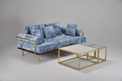 Bespoke Two-Seat Sofa in Modelli Fabrics, Fantasia-Blue Lagoon by P.Tendercool