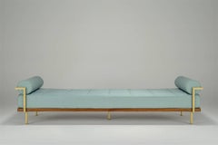 Bespoke Double Daybed Reclaimed Hardwood & Solid Brass by P. Tendercool Outdoor