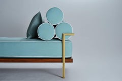 Bespoke Outdoor Daybed with Solid Brass Frame by P. Tendercool