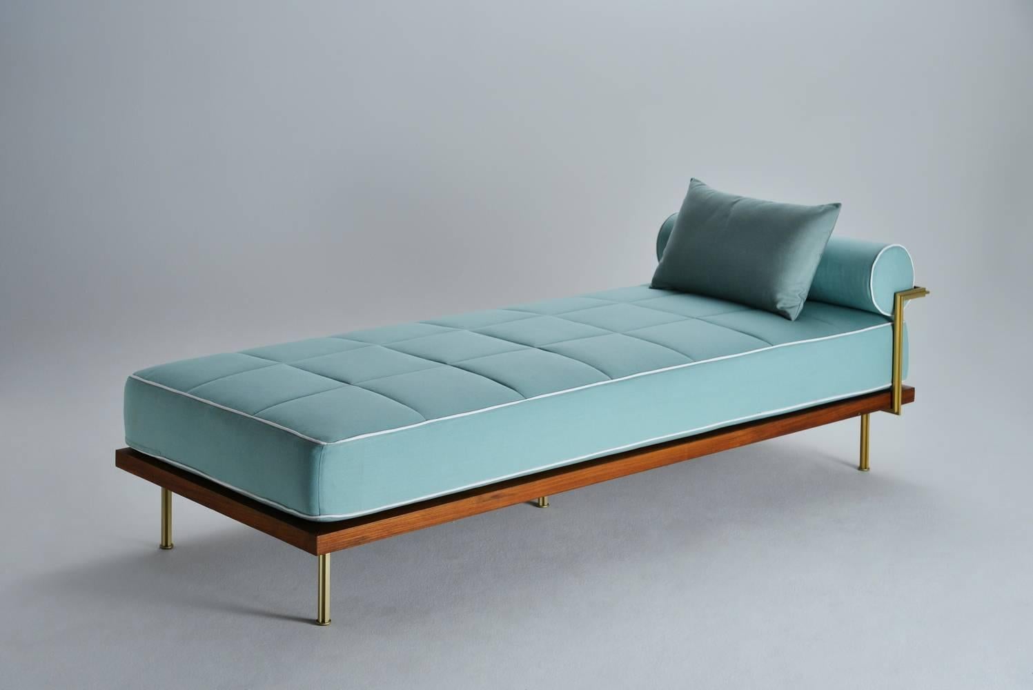 Thai Bespoke Outdoor Daybed with Solid Brass Frame by P. Tendercool For Sale