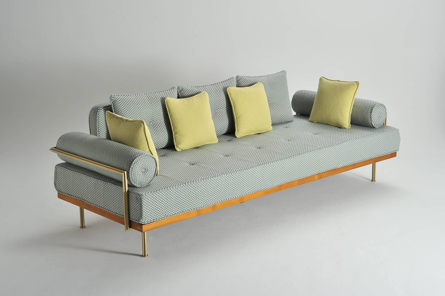 brass frame sofa