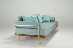 Bespoke Outdoor Sofa, Reclaimed Hardwood and Brass by P. Tendercool