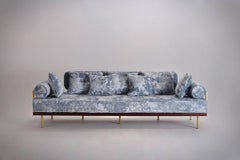 Bespoke Sofa with Brass and Reclaimed Hardwood Frame, By P. Tendercool