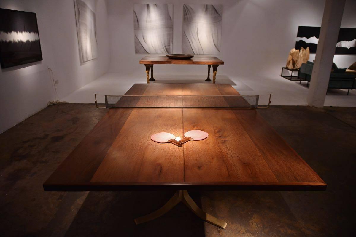 Contemporary Bespoke Ping Pong Table in Reclaimed Hardwood 'IN STOCK', by P. Tendercool