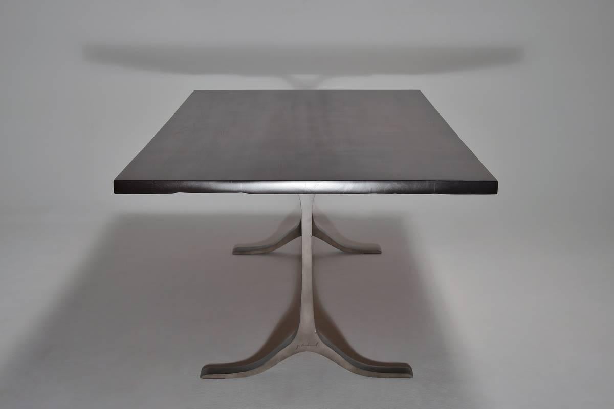 Thai Set of Bespoke Table in Reclaimed Tinted Hardwood and Chairs, by P. Tendercool For Sale