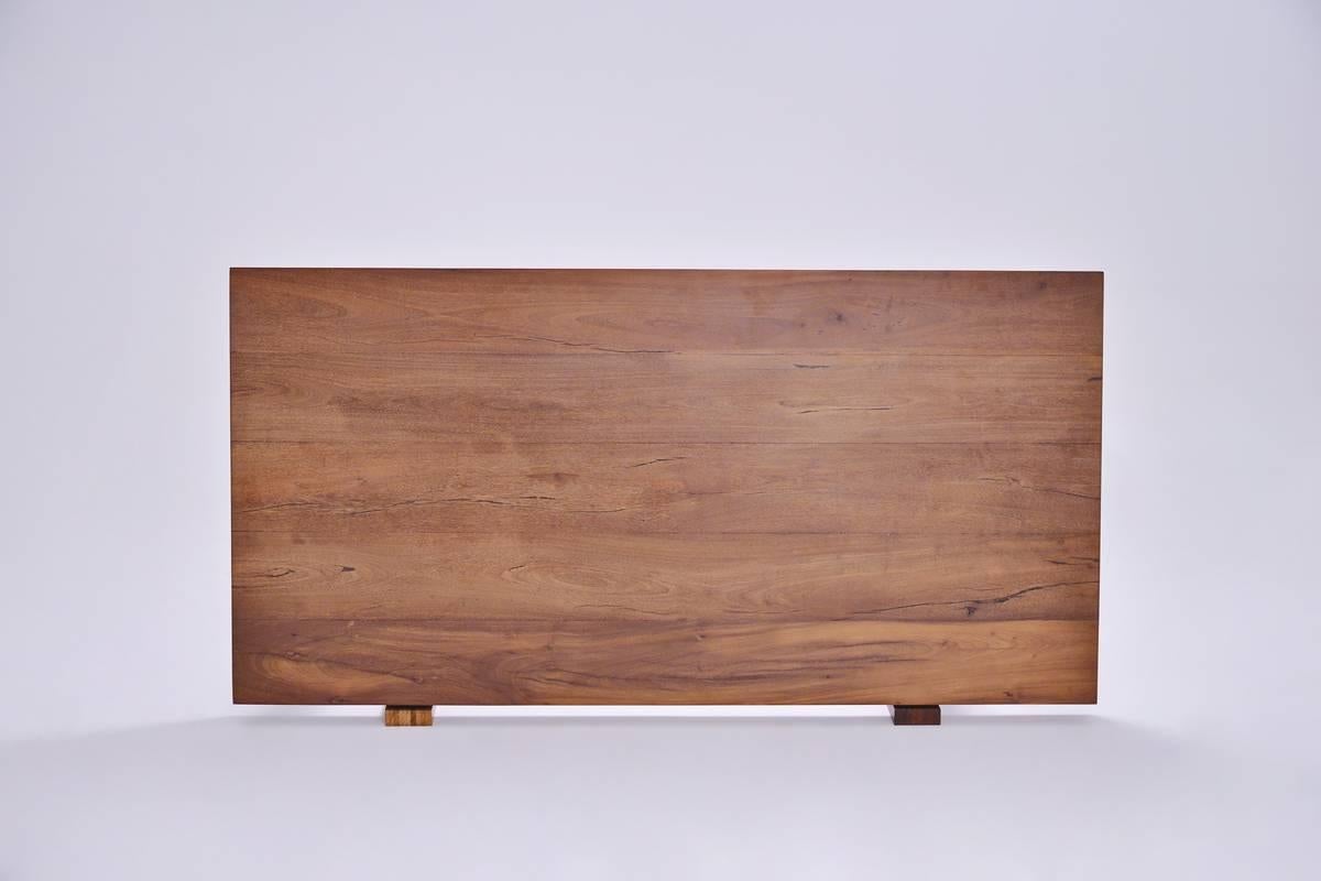 Minimalist Reclaimed Hardwood Kitchen worktop on Sand-Cast Base by P. Tendercool For Sale