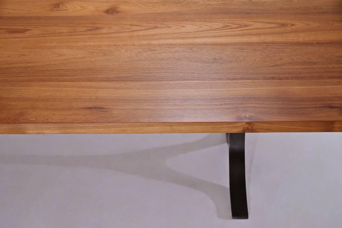 Thai Bespoke Reclaimed Hardwood Table on Sand Cast Aluminium Base by P. Tendercool For Sale
