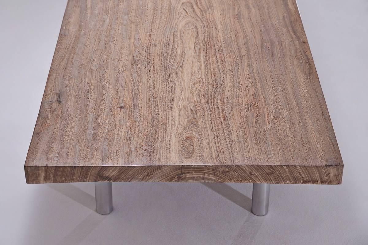 Bespoke Low Table with Single Slab of Antique Hardwood, by P. Tendercool In New Condition For Sale In Bangkok, TH