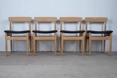 Beautiful Set of Four Dining Chairs in Solid Oak, Danish Design