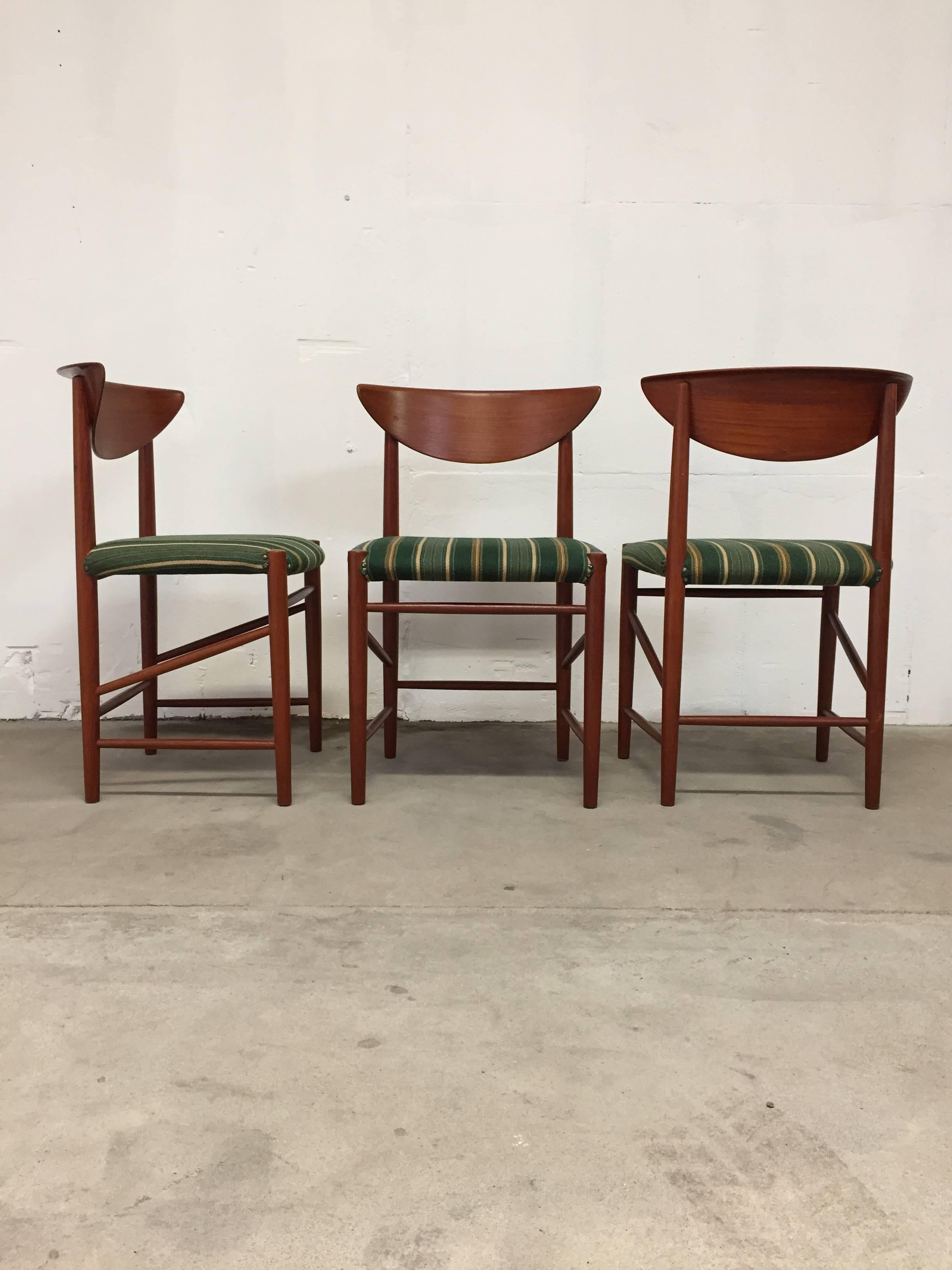 Mid-Century Modern Set of Six 1960s Teak Dining Chairs by Peter Hvidt and Orla Mølgaard Nielsen