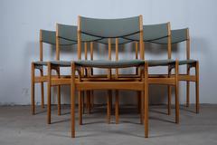 Set of Six Dining Chairs in Oak Designed in the 1970s