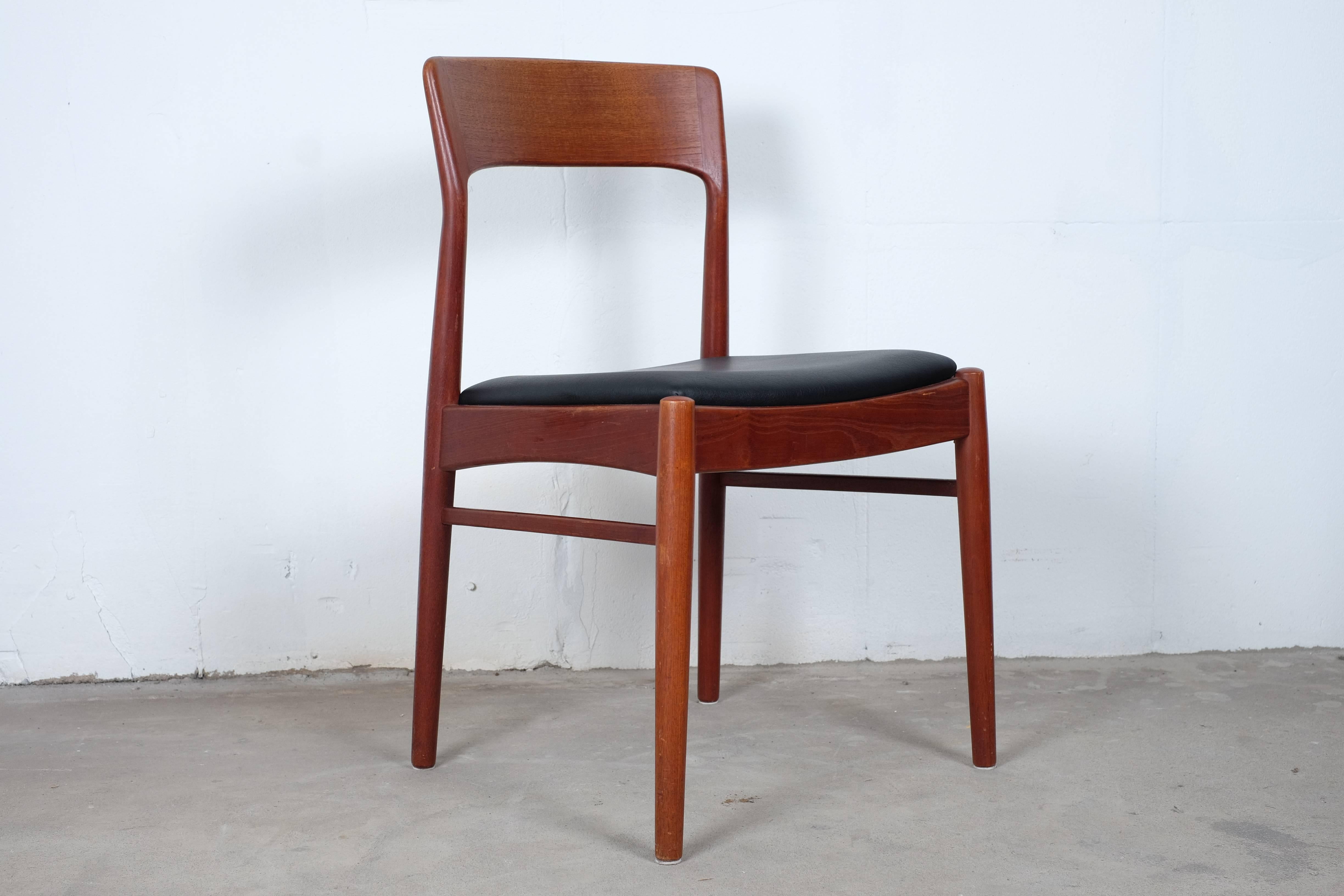 Danish Set of Six Dining Chairs in Teak by Kai Kristiansen