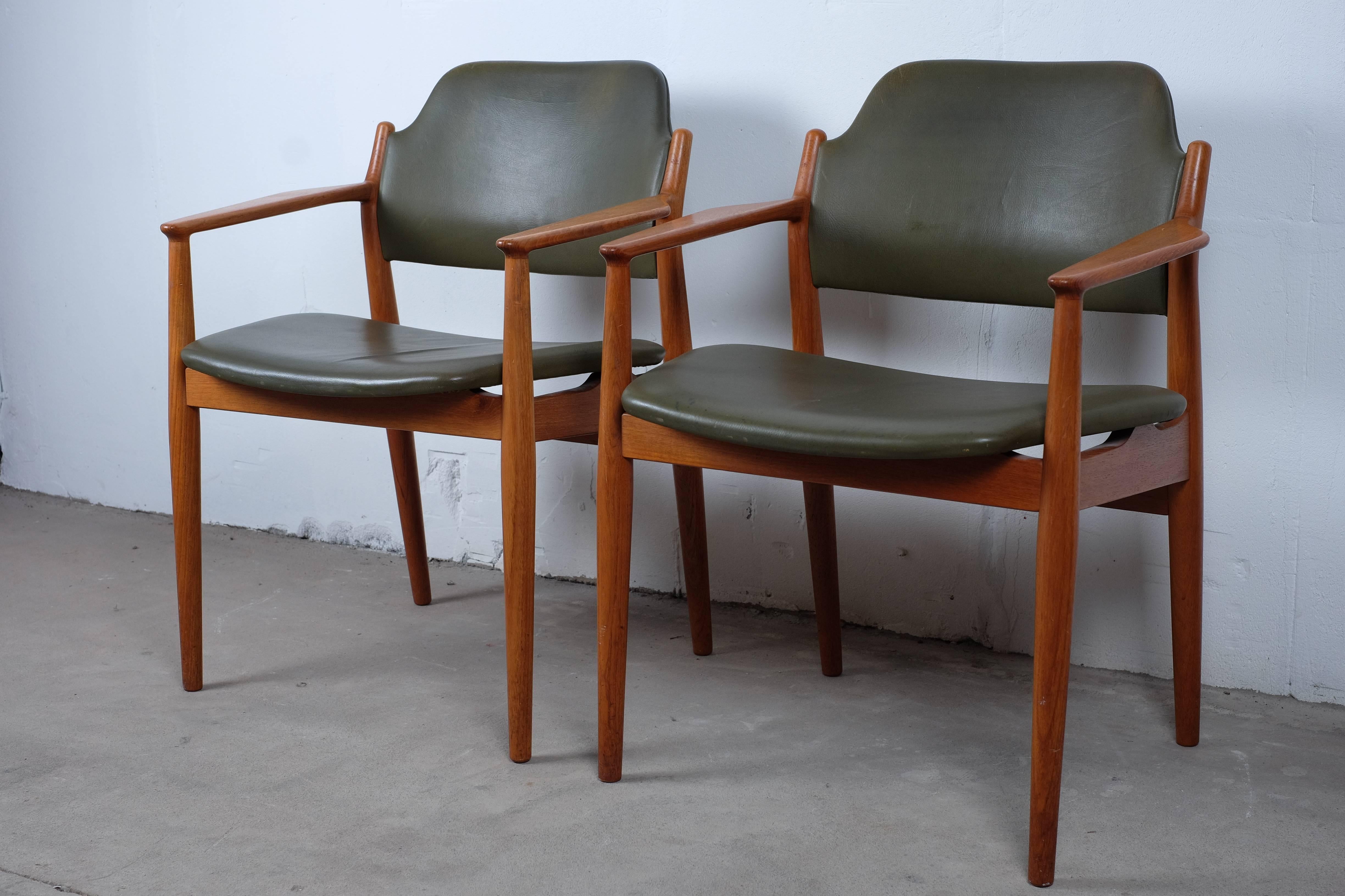 Mid-Century Modern Set of Two Arne Vodder Armchairs in Teak, Model '62A' from Sibast
