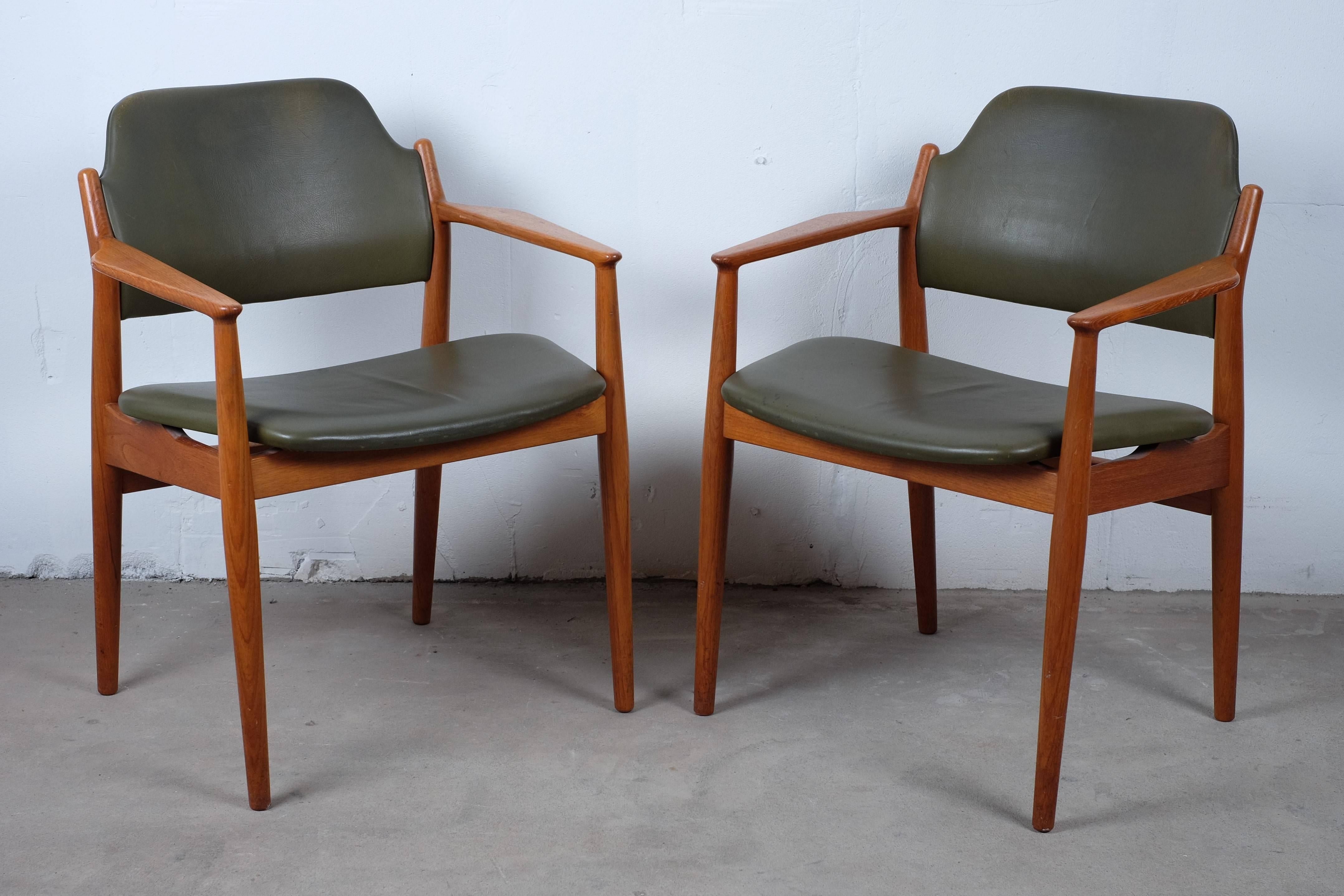 Danish Set of Two Arne Vodder Armchairs in Teak, Model '62A' from Sibast