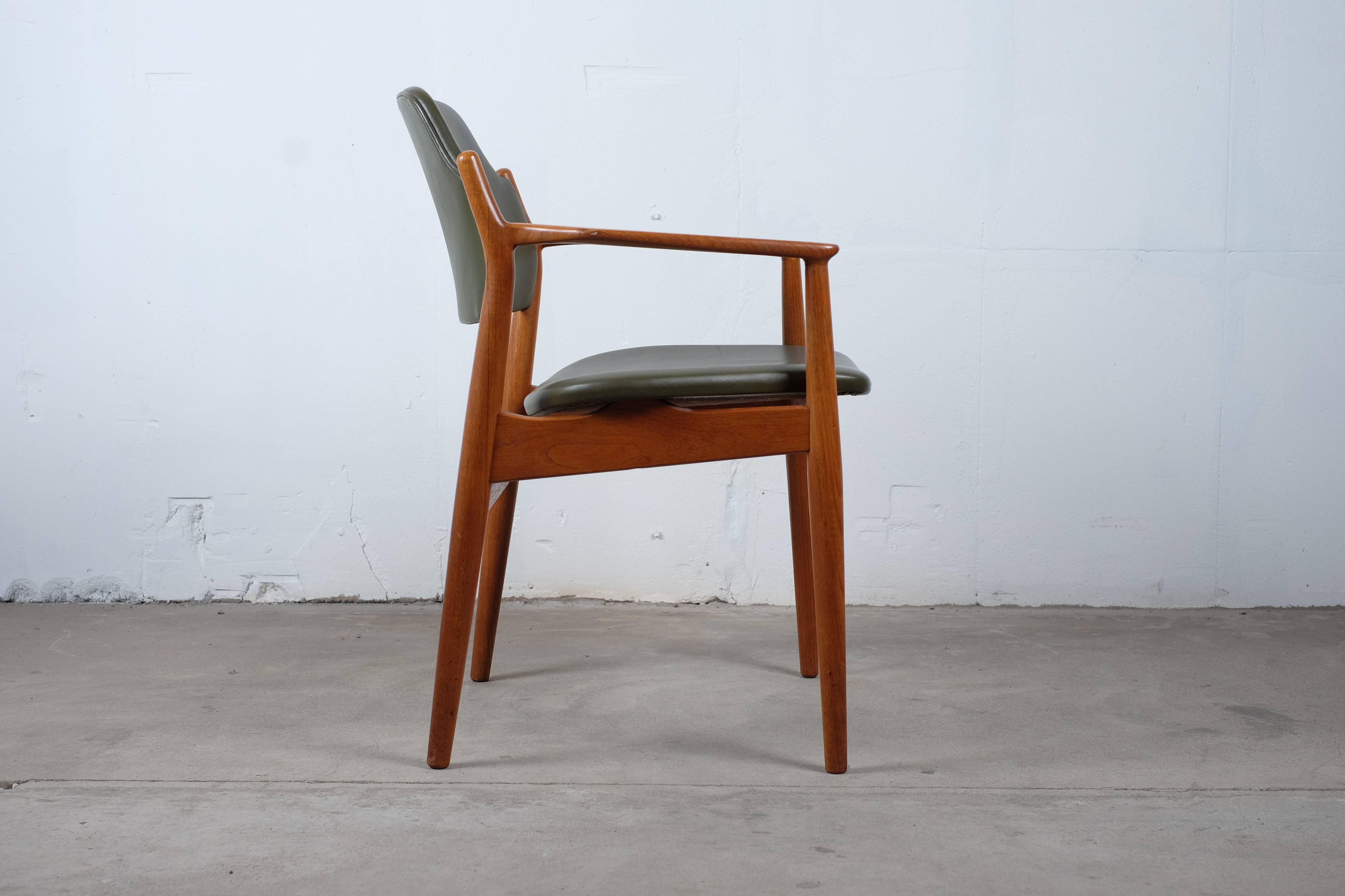 Leather Set of Two Arne Vodder Armchairs in Teak, Model '62A' from Sibast
