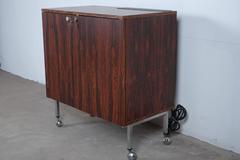 Danish Mid-Modern Rosewood Bar with Fridge