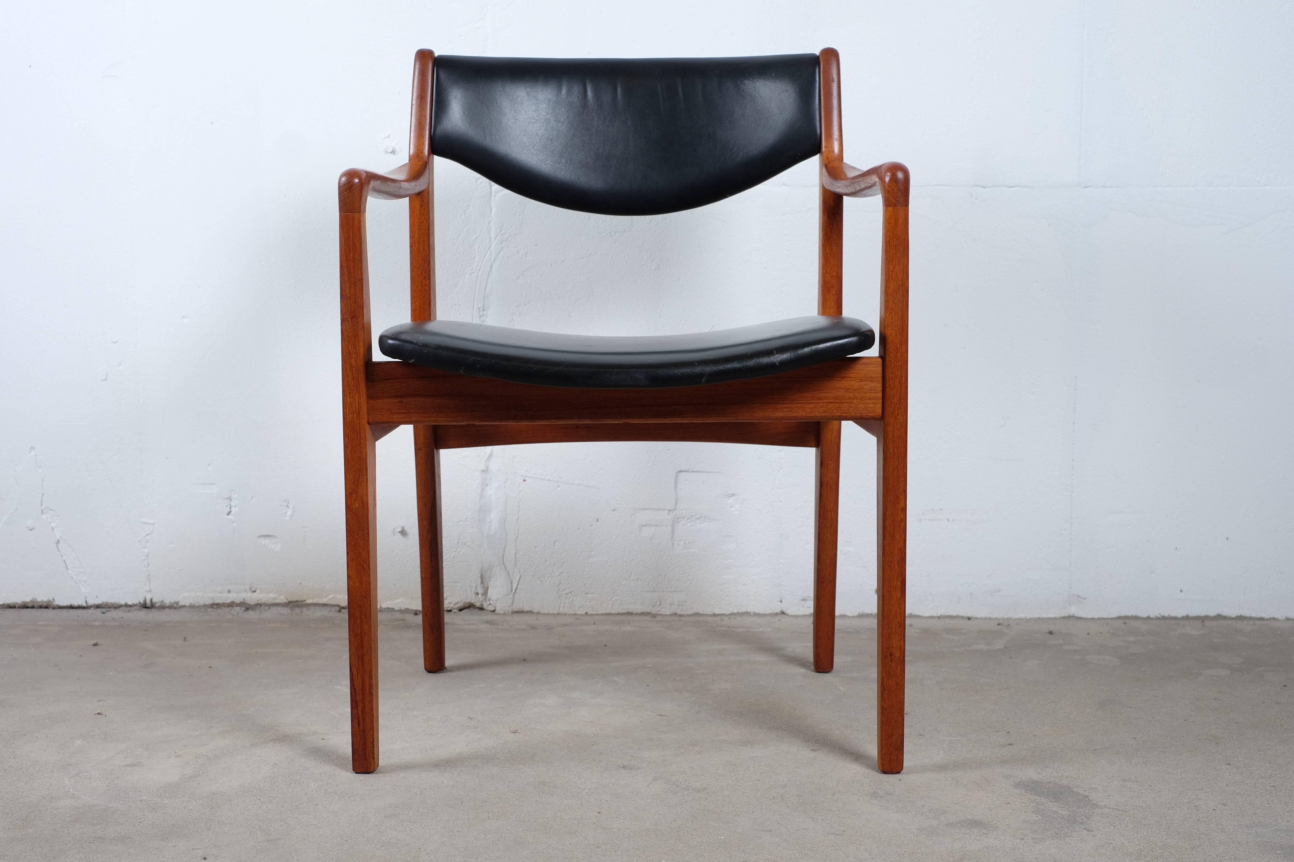 Mid-20th Century Armchairs in Solid Teak by Danish Designer Gotfred H. Petersen
