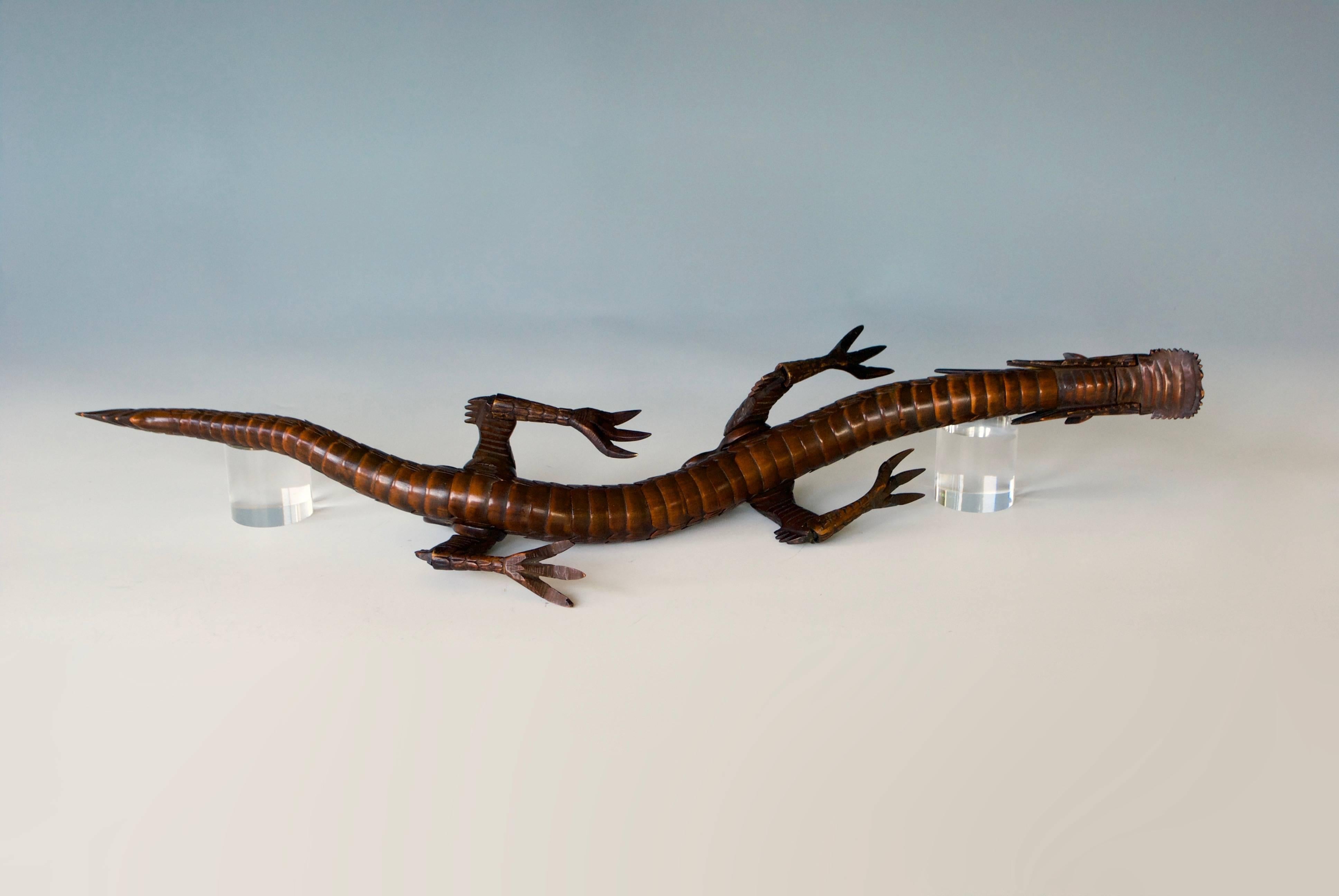 Fully Articulated Boxwood sculpture of a Dragon For Sale 2
