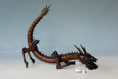 Fully Articulated Boxwood sculpture of a Dragon
