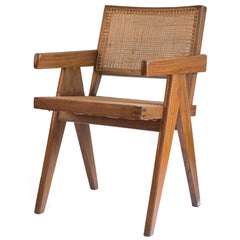 Vintage Pierre Jeanneret Office Cane Chair for Chandigarh