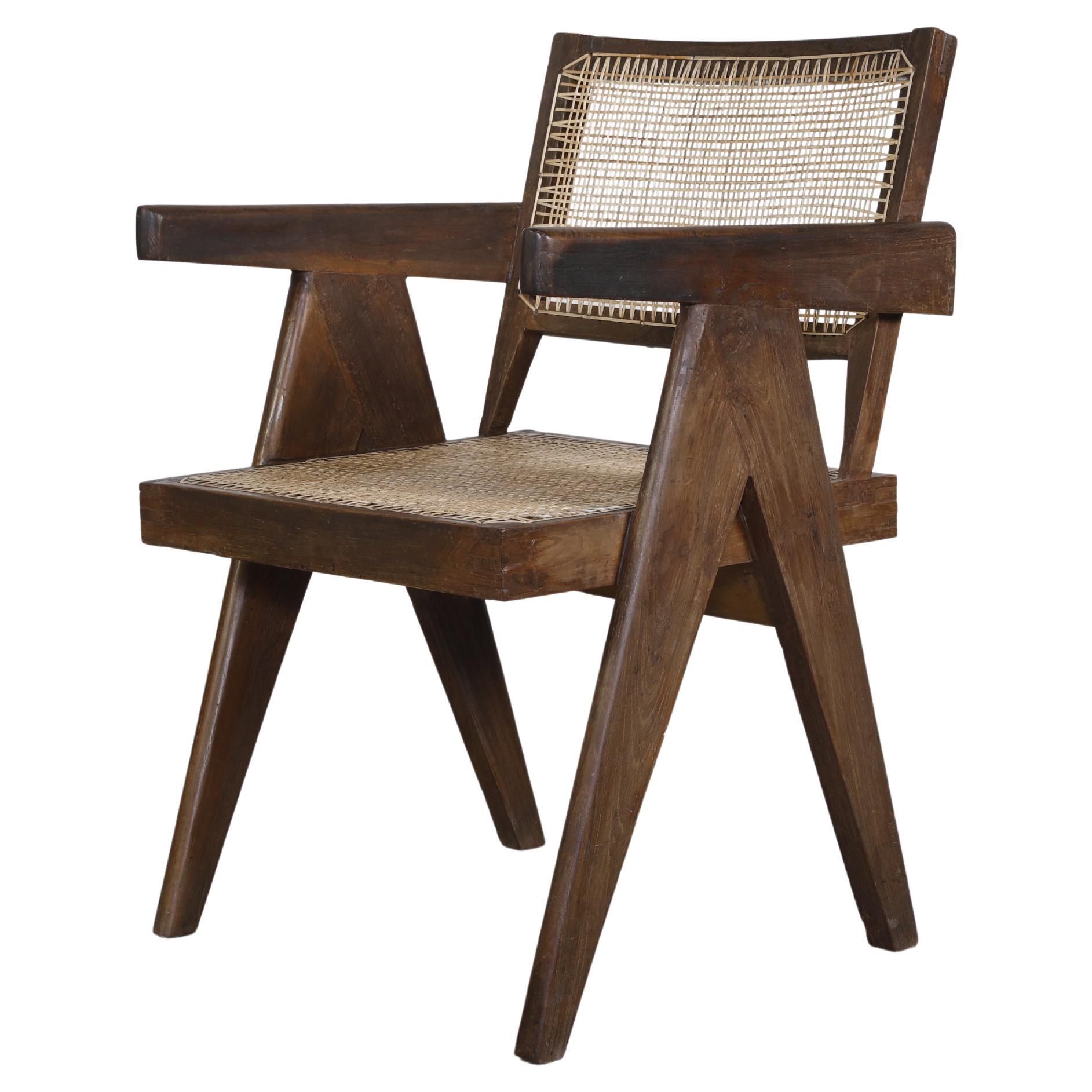 Pierre Jeanneret PJ-SI-28-B Office Cane Armchair/Authentic Mid-Century Modern