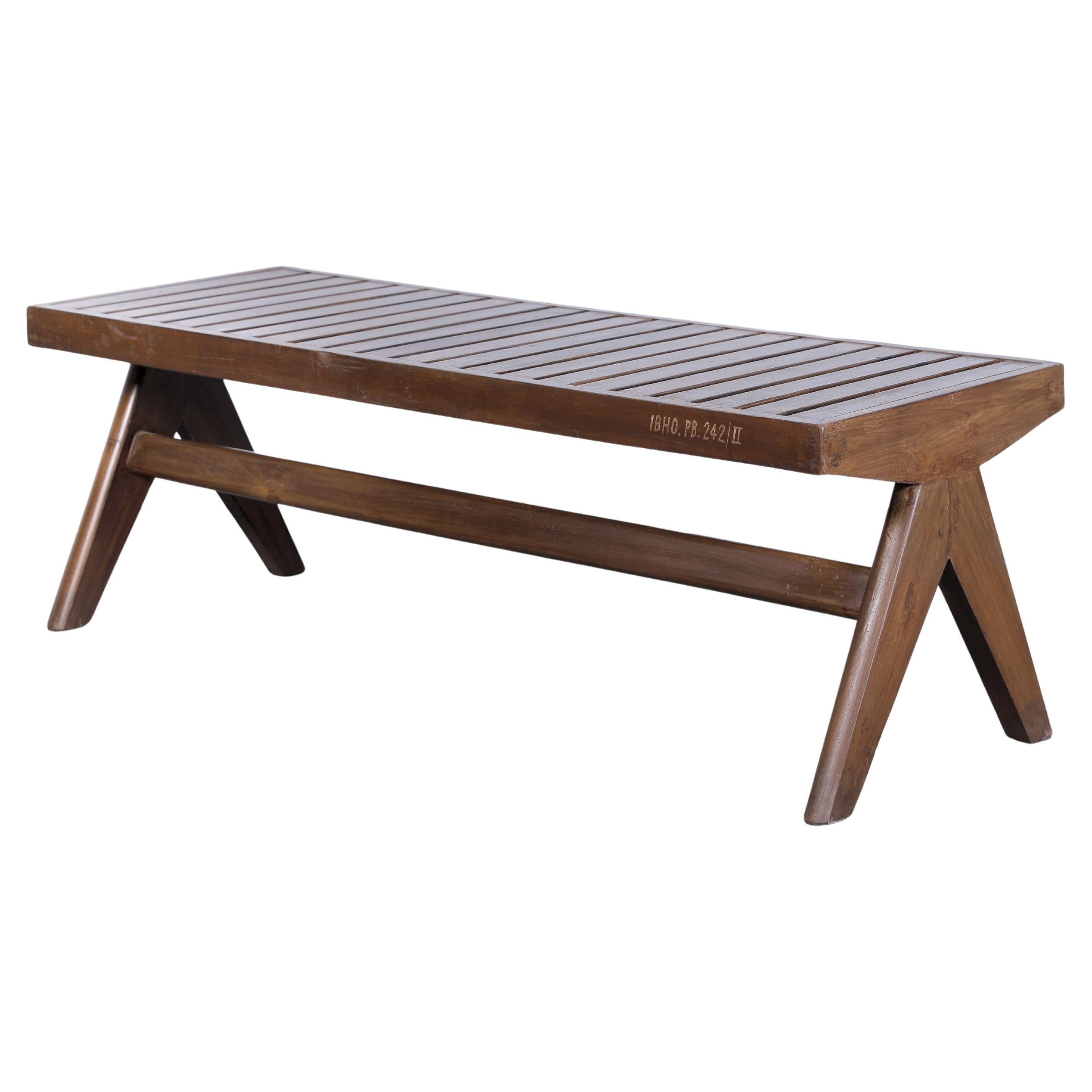 Pierre Jeanneret PJ-SI-33-E Teak Bench / Authentic Mid-Century Modern