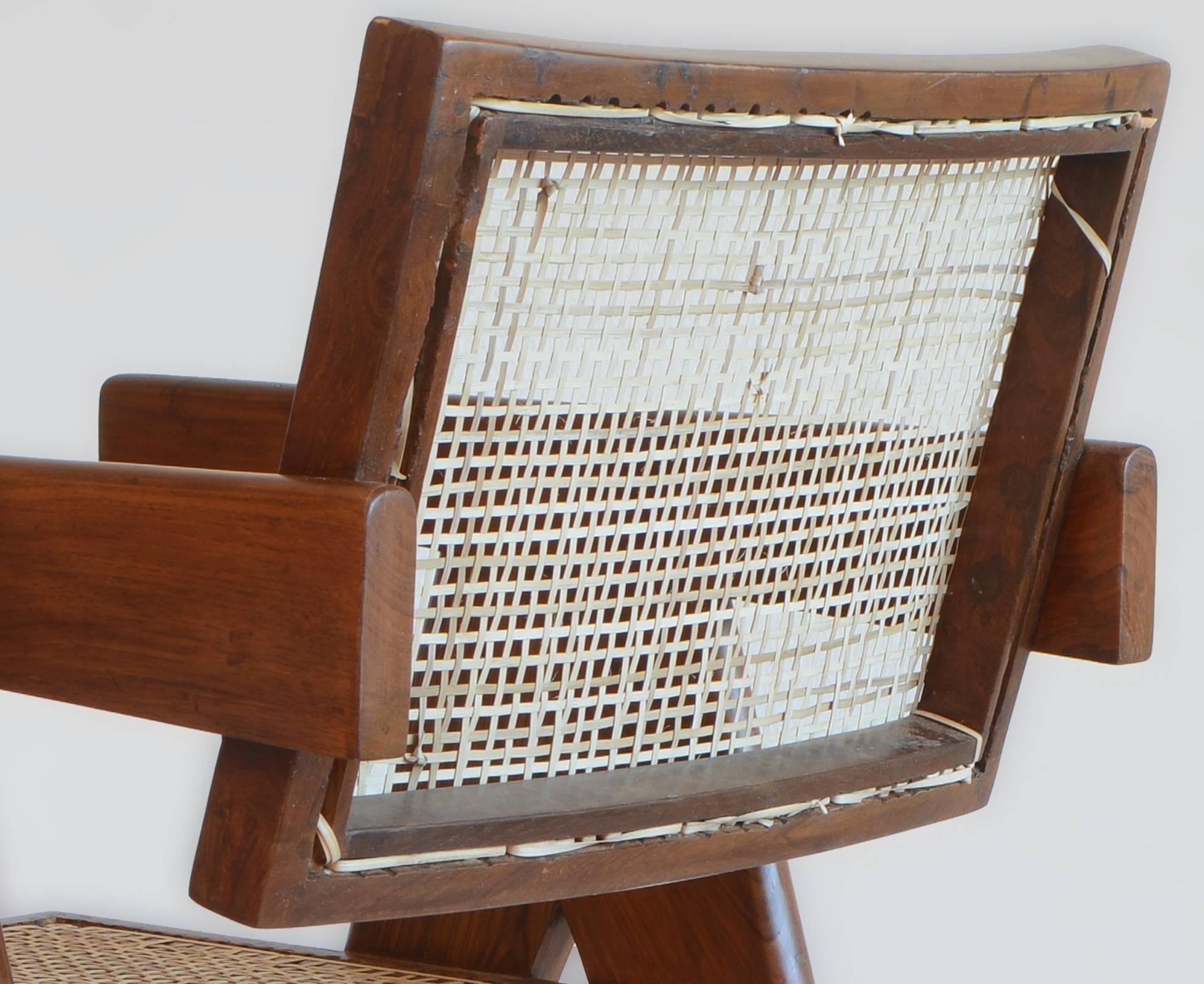 Mid-Century Modern Pierre Jeanneret Office Cane Chair PJ-SI-28-A from Chandigarh