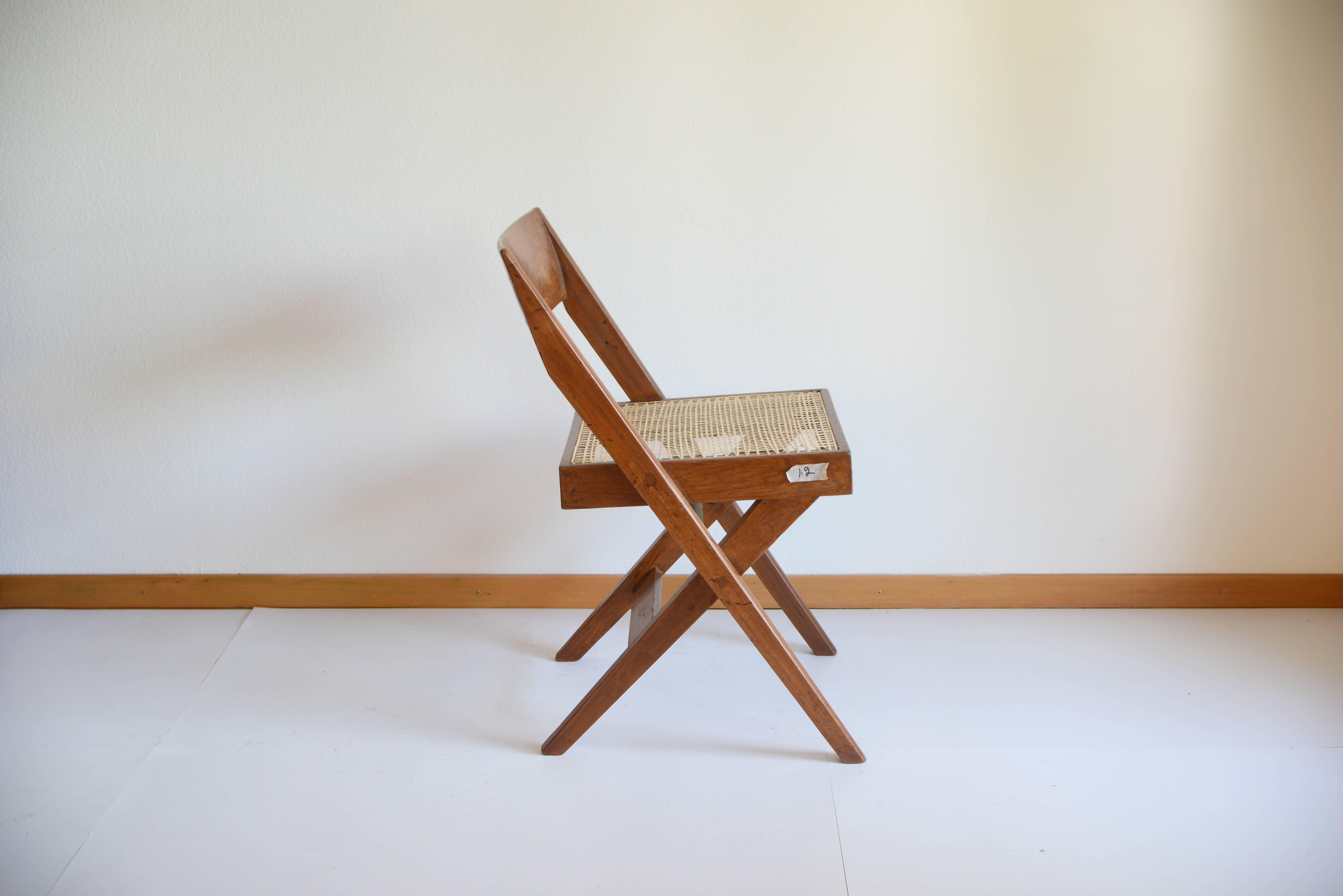 Pierre Jeanneret Library Chair from Chandigarh PJ-SI-51-A In Excellent Condition In Zürich, CH