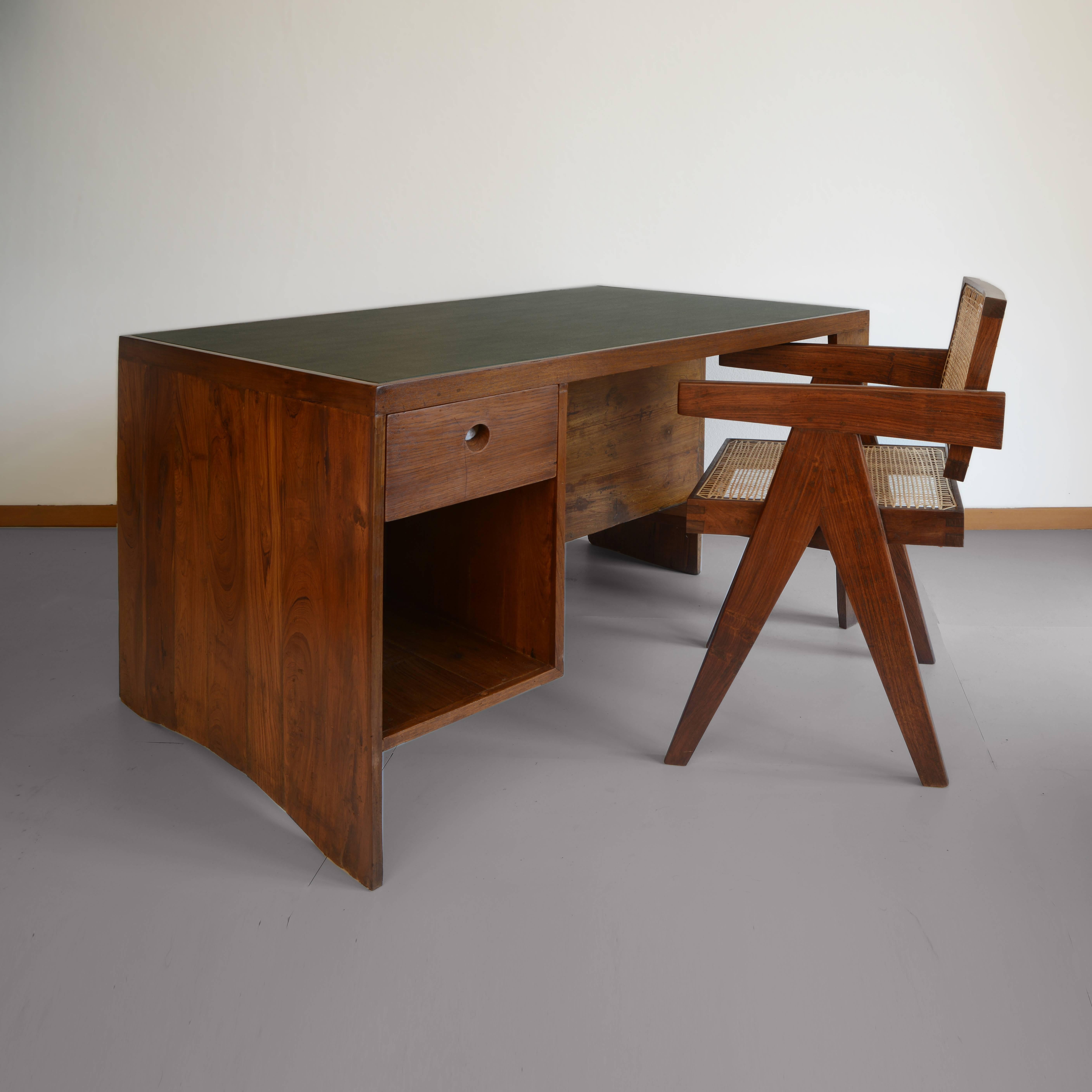 Indian Pierre Jeanneret Office Desk with Visible for Chandigarh