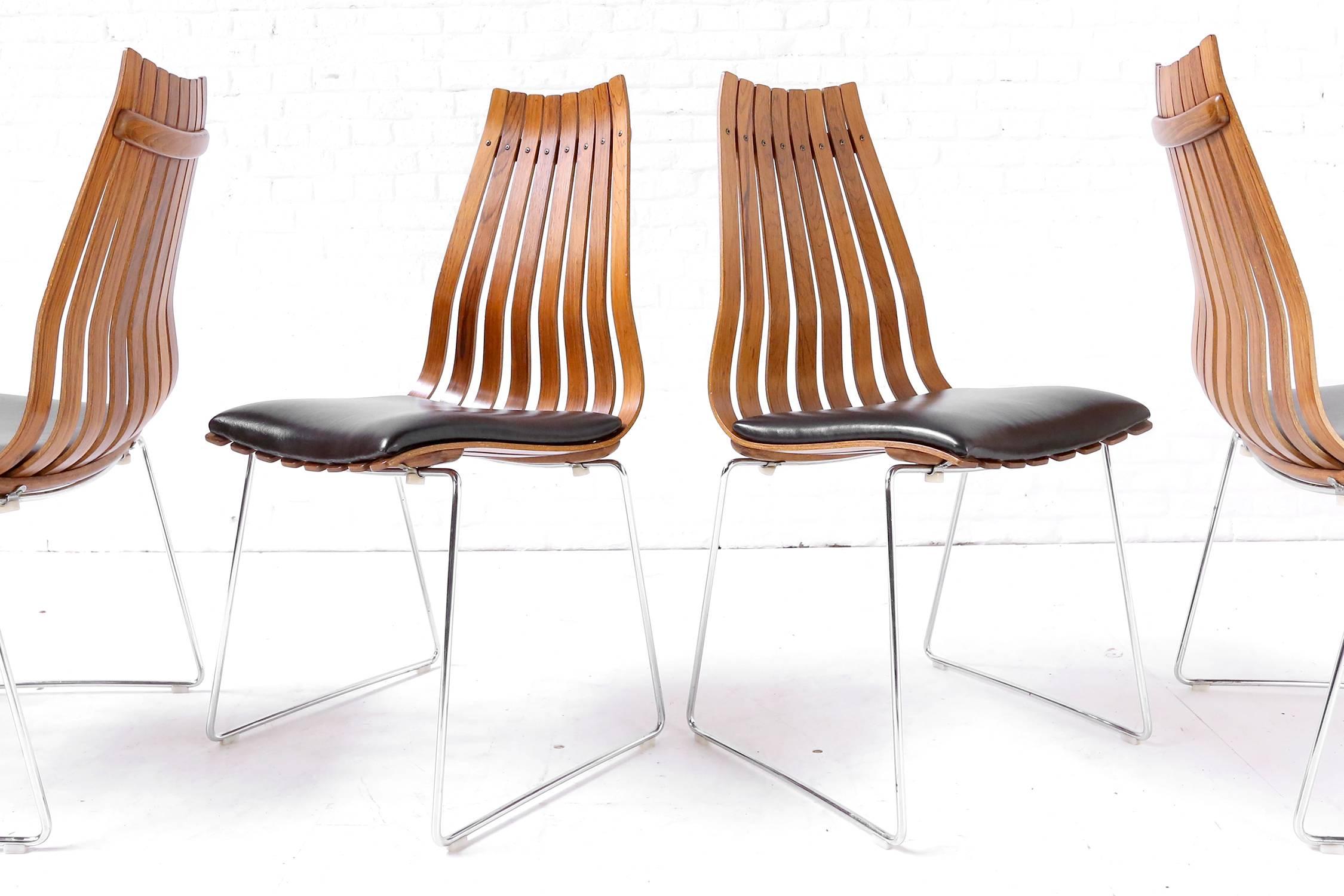 Norwegian Five Hans Brattrud Rosewood Scandia Chairs Produced by Hove Mobler Norway For Sale
