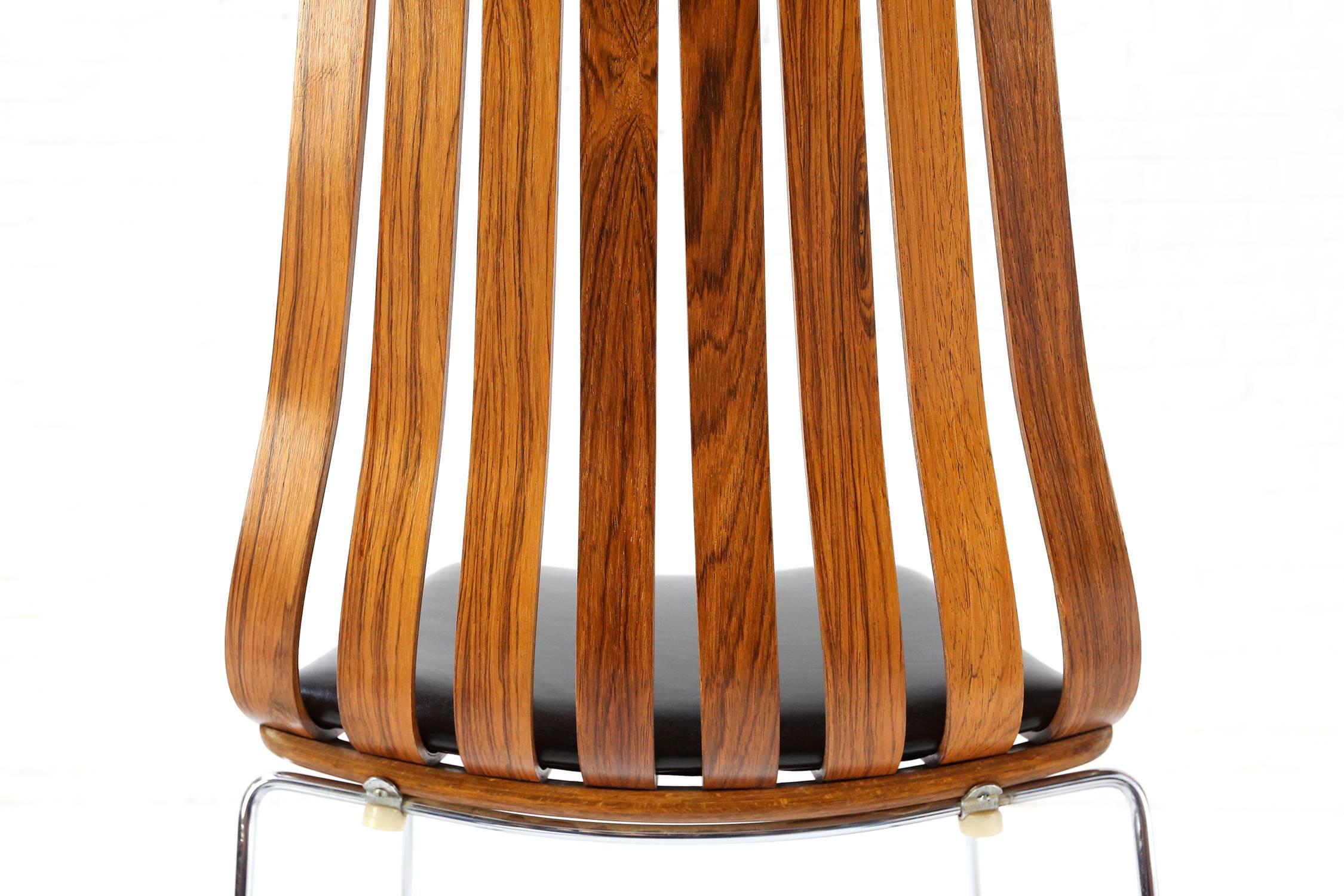 Five Hans Brattrud Rosewood Scandia Chairs Produced by Hove Mobler Norway For Sale 1