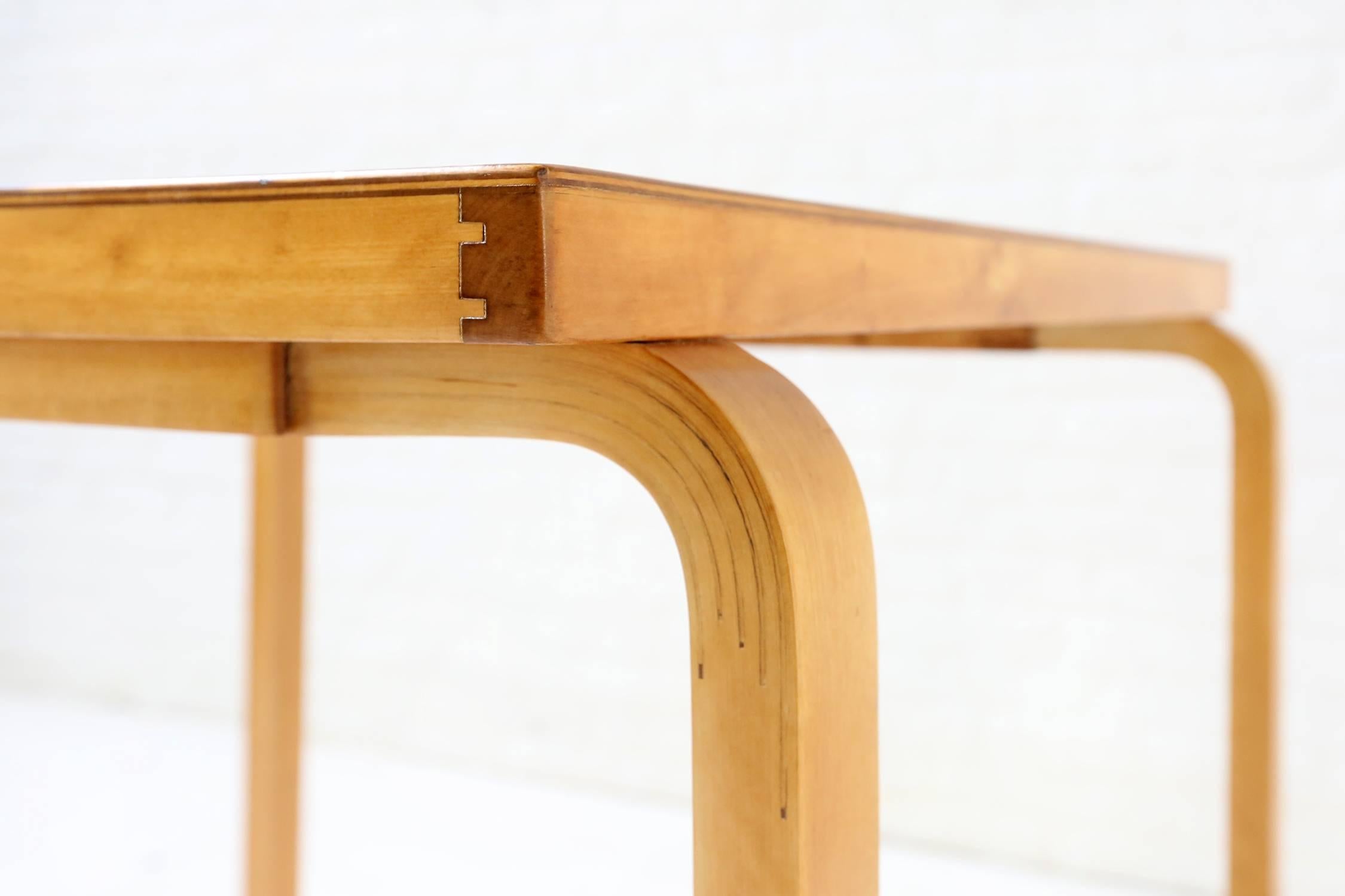 Finnish Alvar Aalto Square Table or Desk Model 81B Finmar