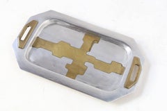 Aluminium and Brass Brutalist Style Tray by David Marshall, circa 1970