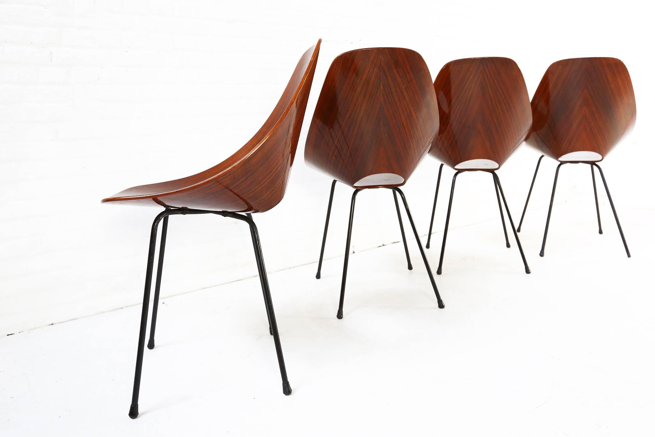 Mid-Century Modern Medea Chairs by Vittorio Nobili for Fratelli Tagliabue, Set of Six Rosewood