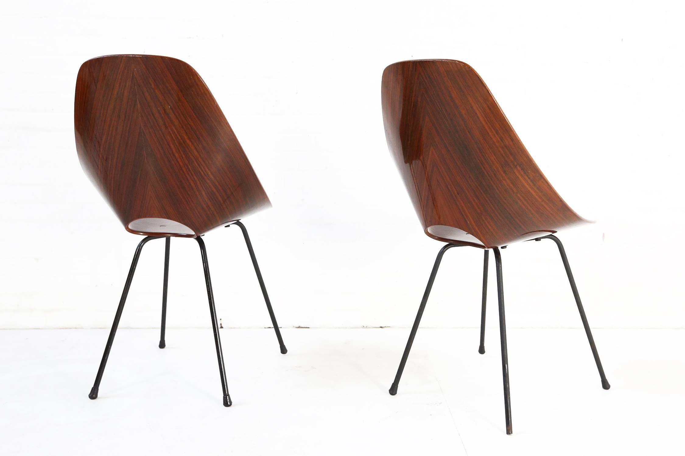 Medea Chairs by Vittorio Nobili for Fratelli Tagliabue, Set of Six Rosewood In Good Condition In Ghent, BE