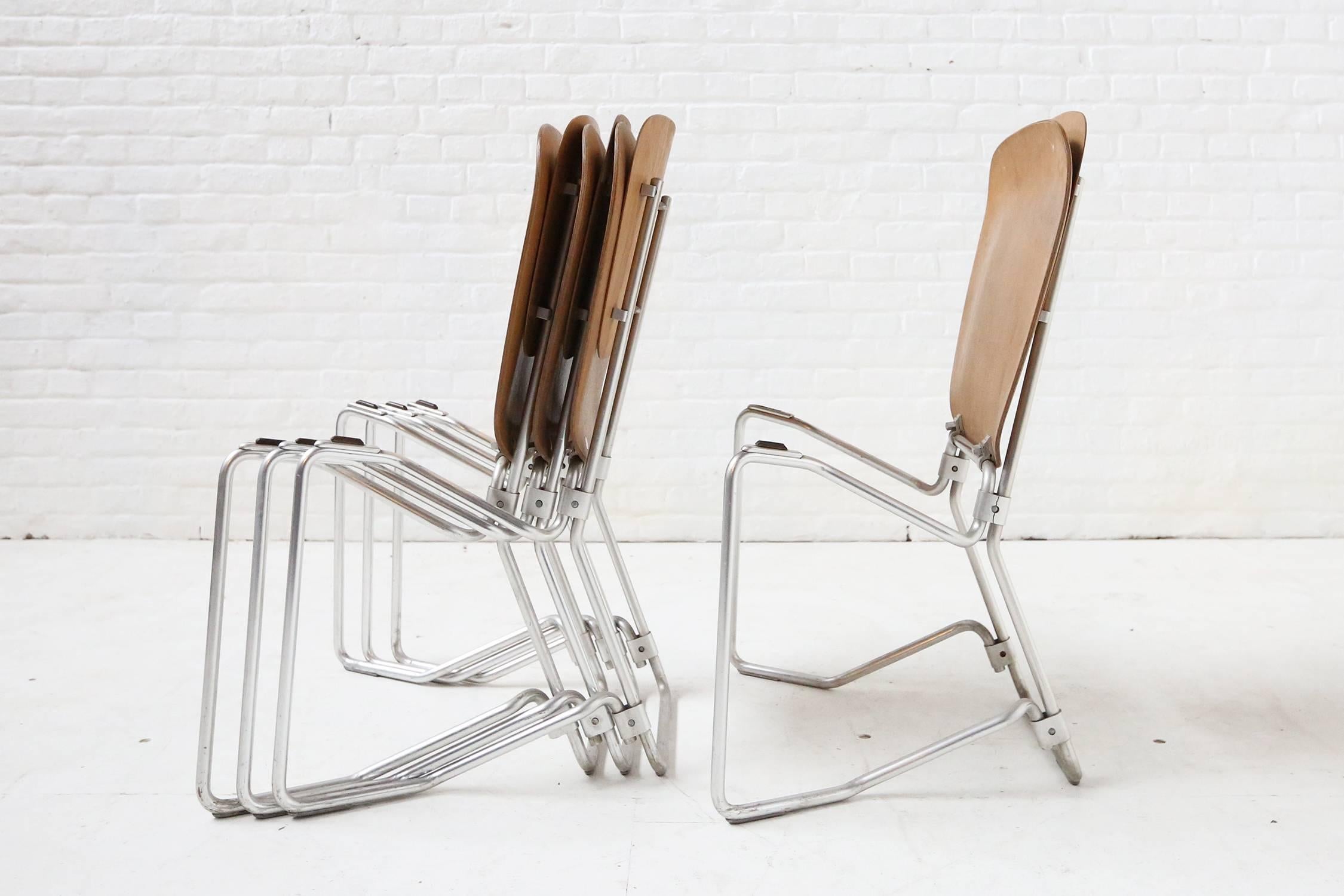 First Edition Aluflex Chairs by Armin Wirth Switzerland, 1950s In Good Condition For Sale In Ghent, BE