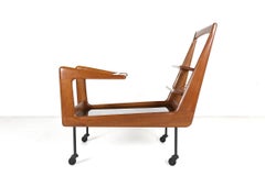 Midcentury French Freeform Drinks Cart or Trolley in Teak, 1950s
