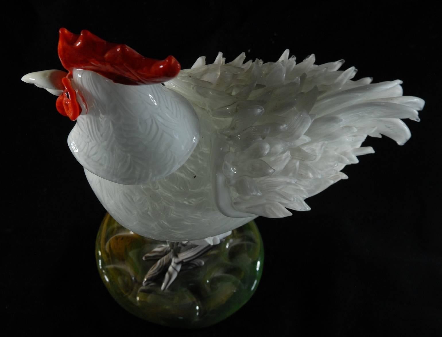 Mid-Century Modern Luciano Ferro for Avem, 1958-62, Two Large White Roosters