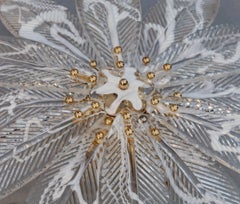 Great Palmette Shallow Flush Ceiling Mount, in the Style of Barovier, Murano
