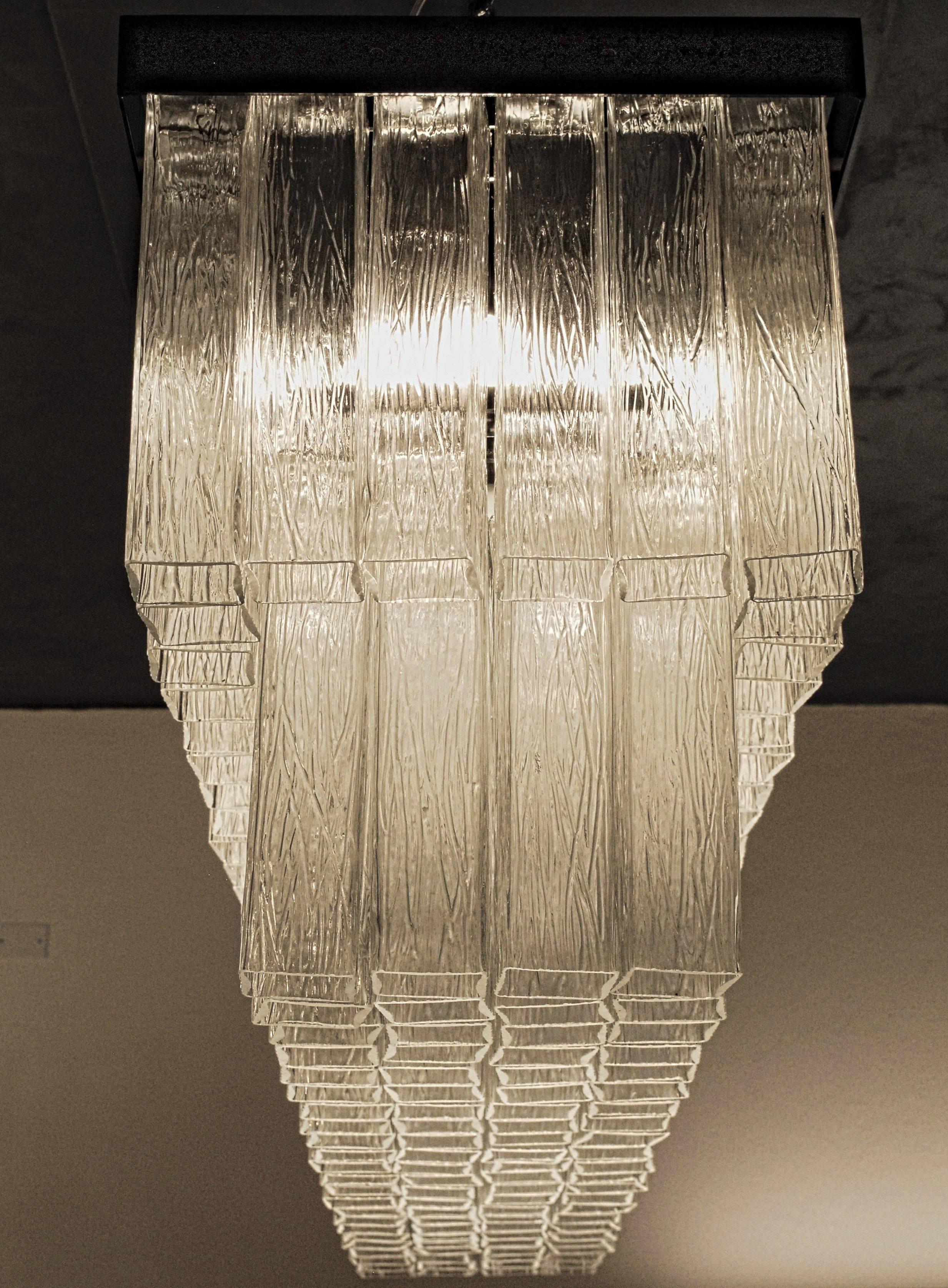 Colossal Chandelier, 150 Elements Clear Square Tronchi, Toni Zuccheri for Venini 3