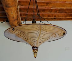 Murano-Kronleuchter Mariano Fortuny Stil Blattsilber über Fenicio Filigran:: 1990er Jahre