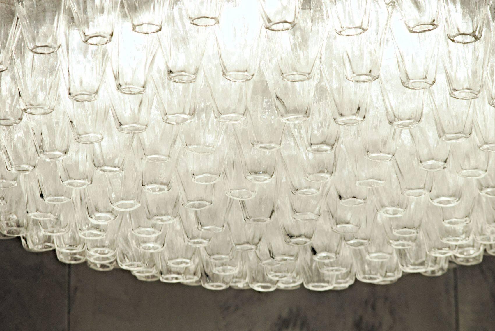 Mid-century Poliedri Chandelier, Clear, Murano Made In Excellent Condition In Tavarnelle val di Pesa, Florence