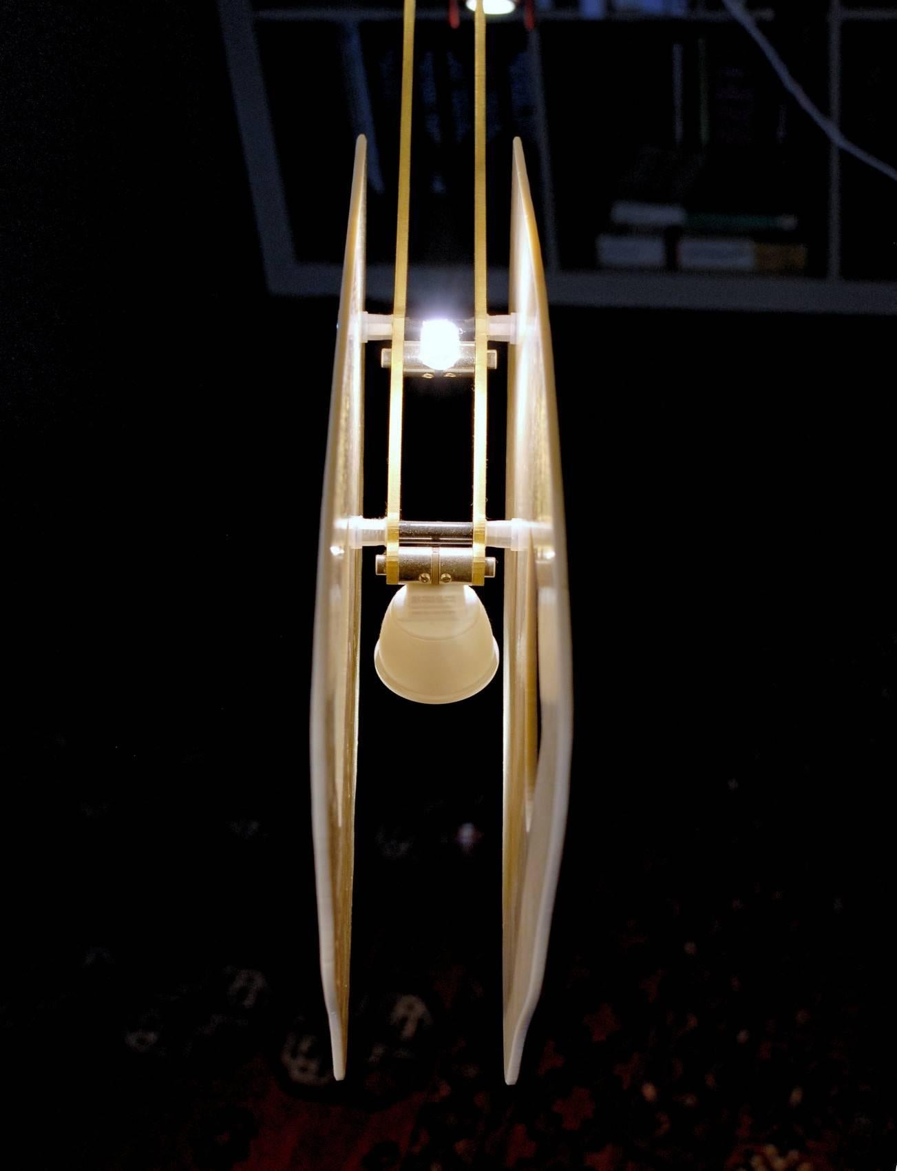 CINETICO Illuminated Sculpture Murano Glass Brass Mobile Chandelier, Cobalt For Sale 13