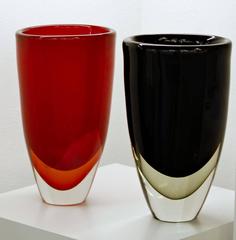 Romano Dona, Paar Doppel-Sommerso-Vasen, um 2005, Massiccio