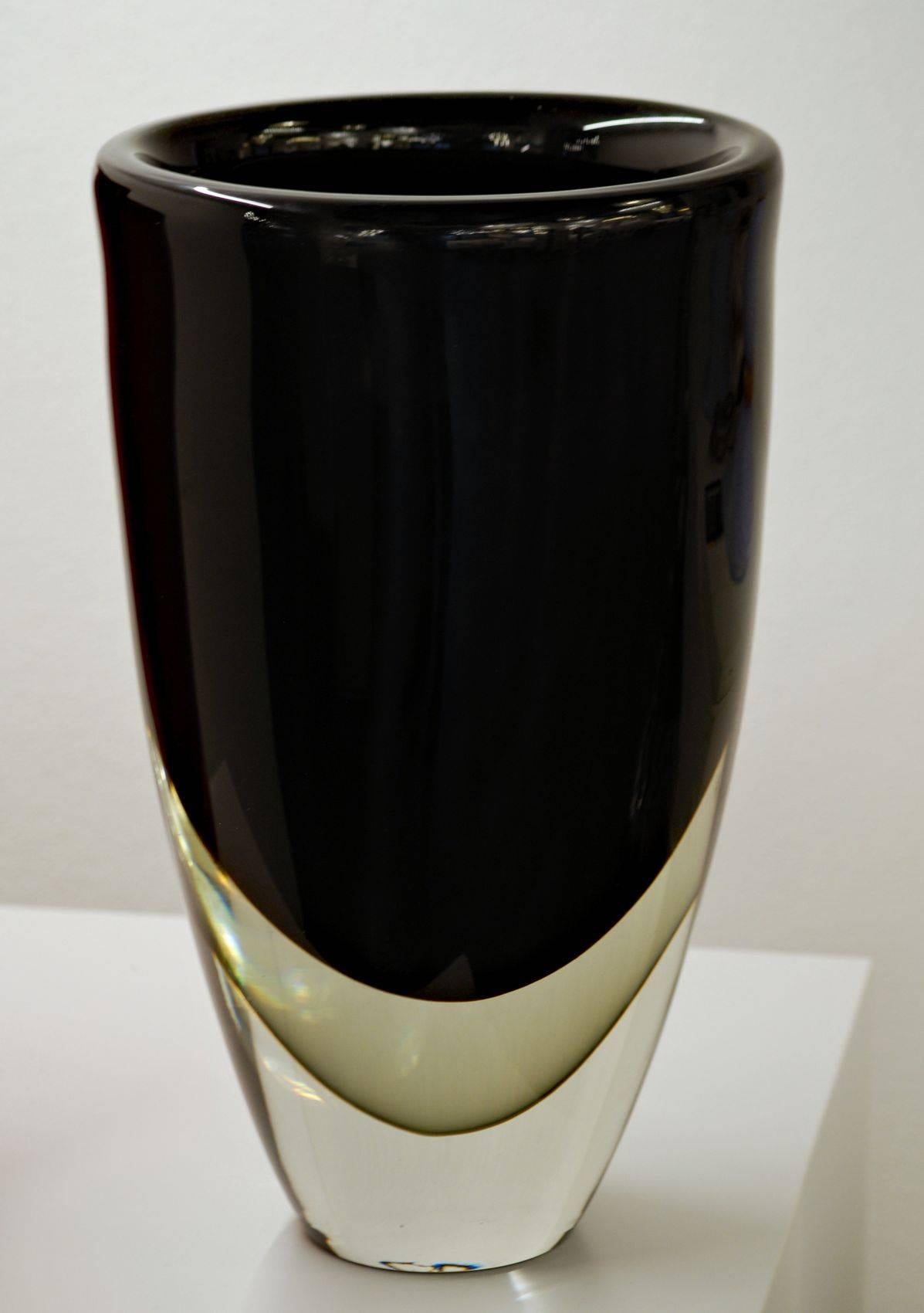 Contemporary Romano Dona, Pair of Double Sommerso Vases, circa 2005, Massiccio