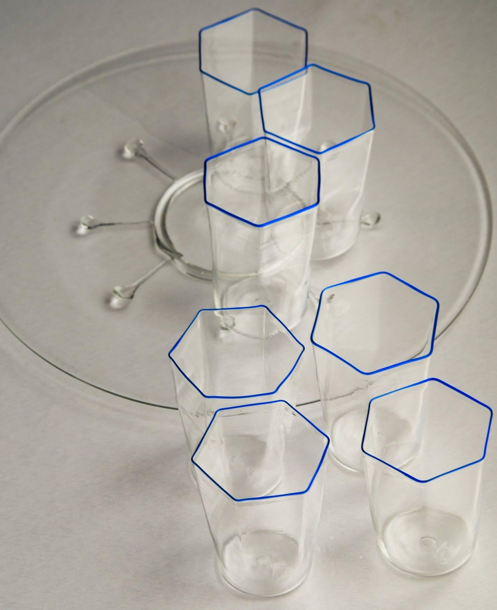 hexagon drinking glasses
